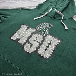 MSU Michigan State Green Hoodie PINK Victoria’s Secret Pullover Sweatshirt